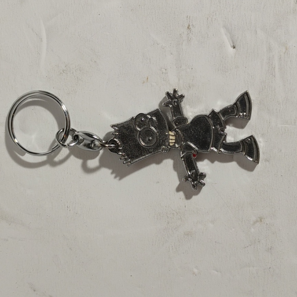 Bart Simpson Silver Character Keychain